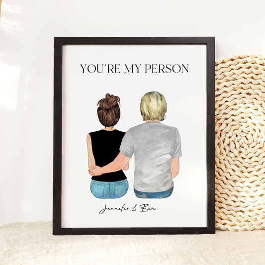 Personalized Mothers Day Gift for Couple, Birthday Gift for Boyfriend, Couple Print, Anniversary wedding Engagement Gift for him Husband