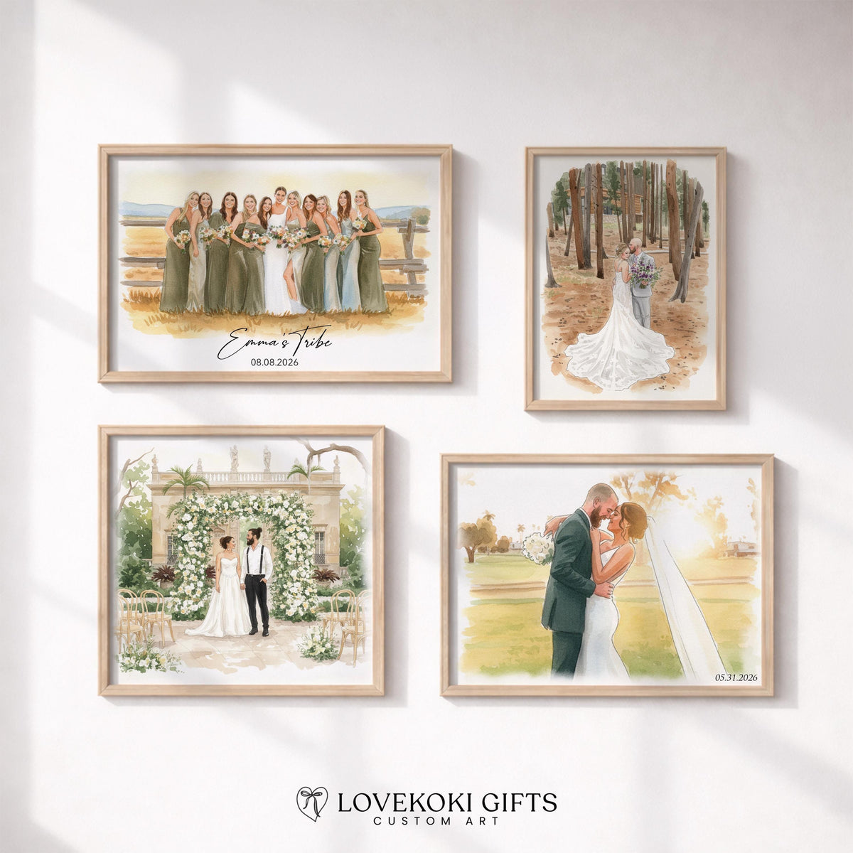 Custom Wedding Portrait from Photo with Venue, Watercolor Wedding Venue Painting Illustration, Personalized Wedding Gift, Digital Print