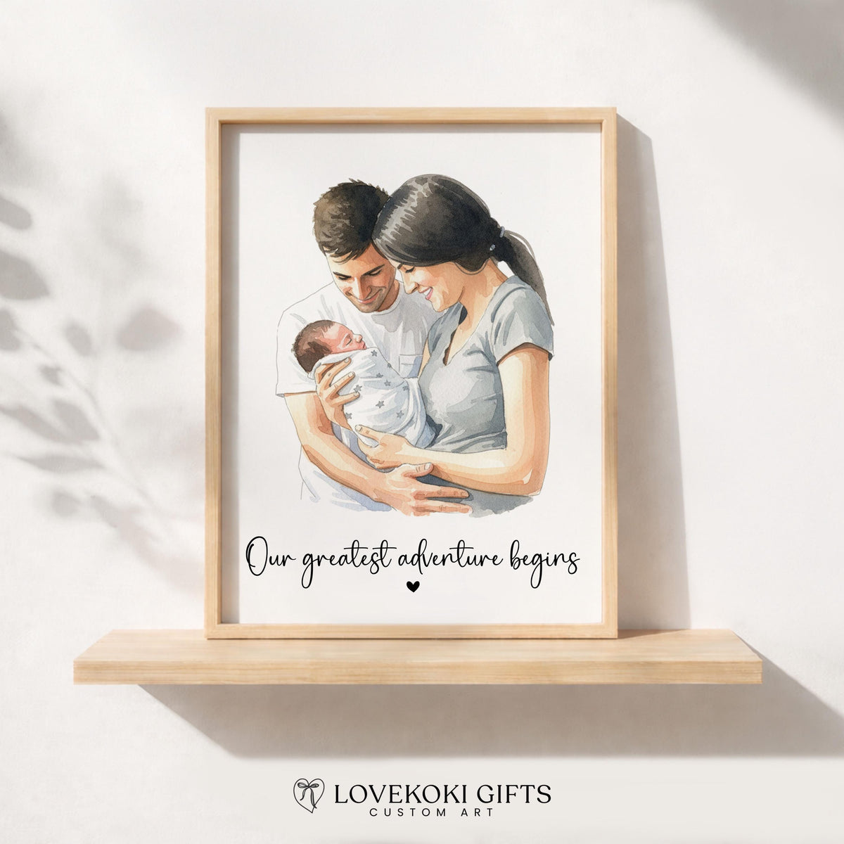 Custom Mother & Daughter Portrait from Photo, Personalized Watercolor Mom Gift, Mother's Day Gift, Canvas, Framed Print, Digital File