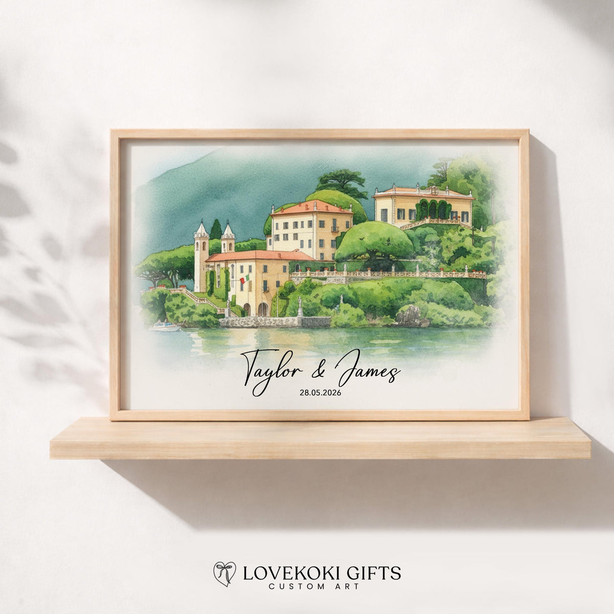 Custom Watercolor Wedding Venue Illustration, 1st Anniversary Gift, Venue Portrait from Photo, Personalized Wedding Gift