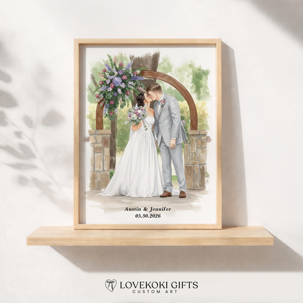 Custom Wedding Portrait from Photo with Venue, Watercolor Wedding Venue Painting Illustration, Personalized Wedding Gift, Digital Print