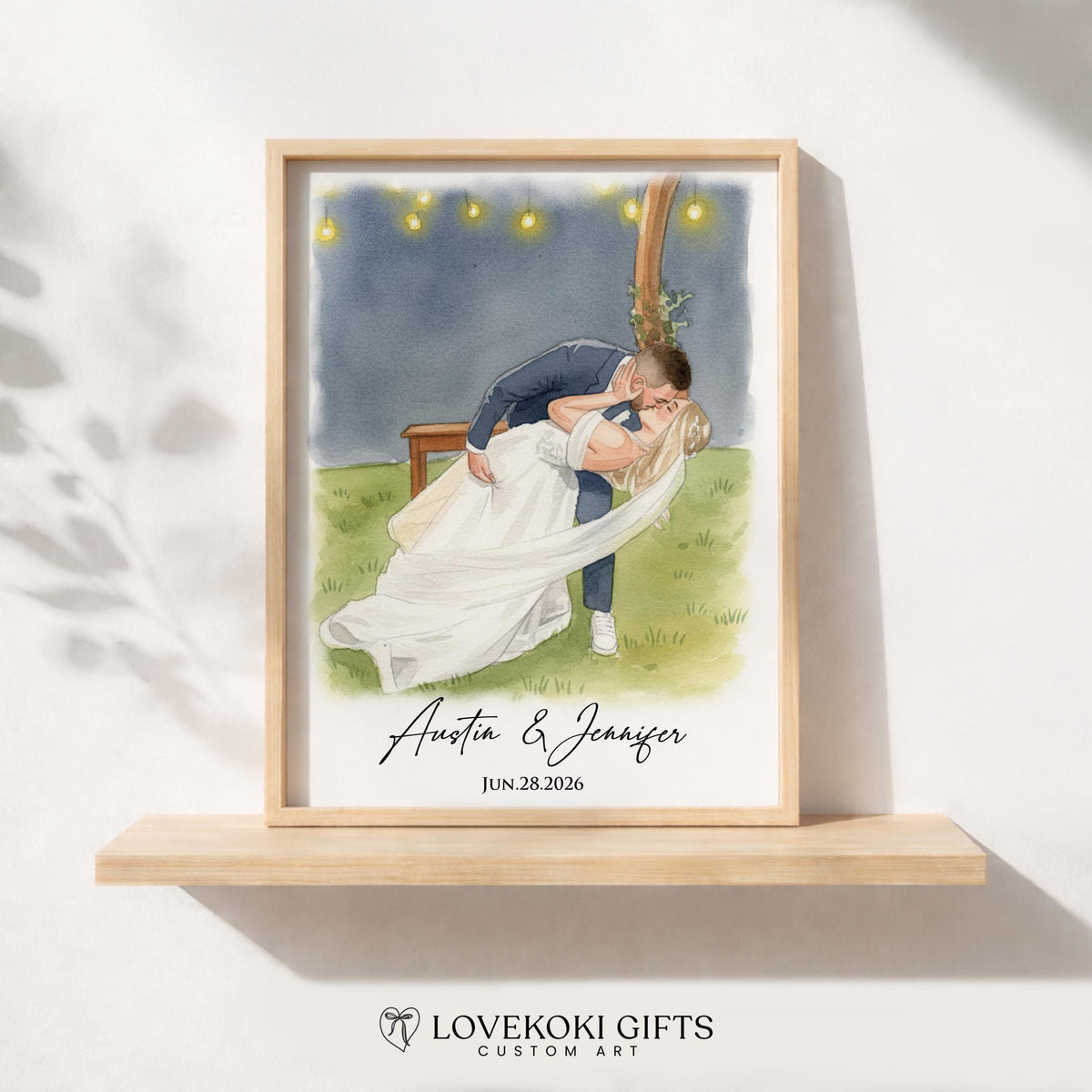 Custom Wedding Portrait from Photo with Venue, Watercolor Wedding Venue Painting Illustration, Personalized Wedding Gift, Digital Print