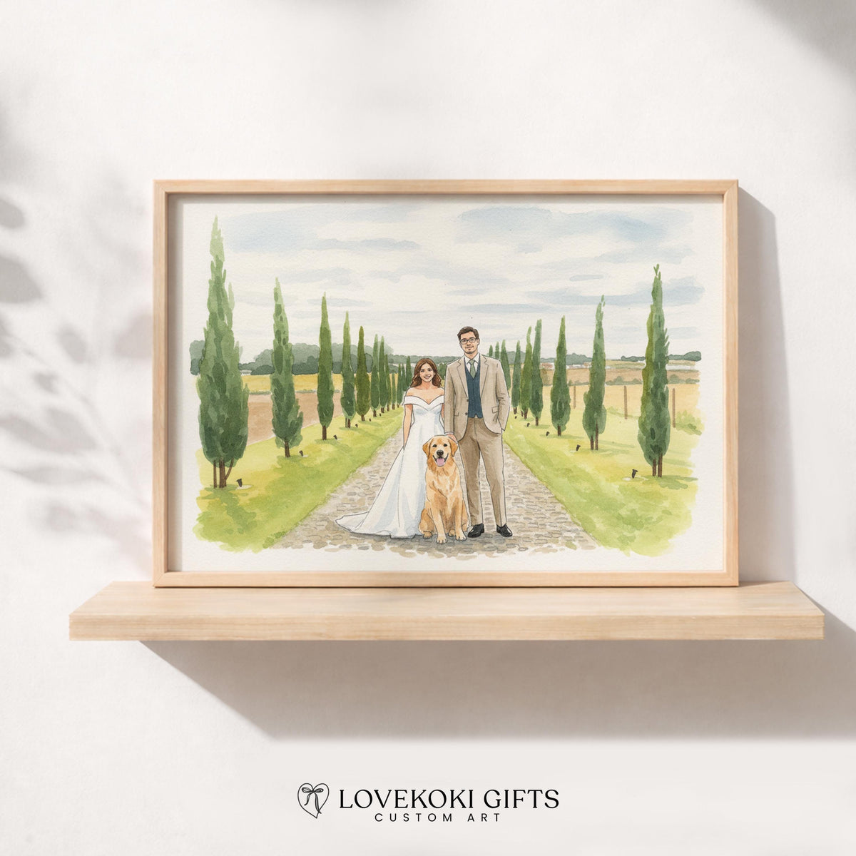Custom Wedding Portrait from Photo with Venue, Watercolor Wedding Venue Painting Illustration, Personalized Wedding Gift, Digital Print