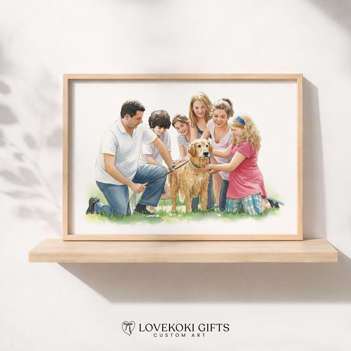 Custom Watercolor Family Portrait from Photo, Personalized Family Illustration, Grandparents Gift, Digital Art, Birthday Mothers Day Gift