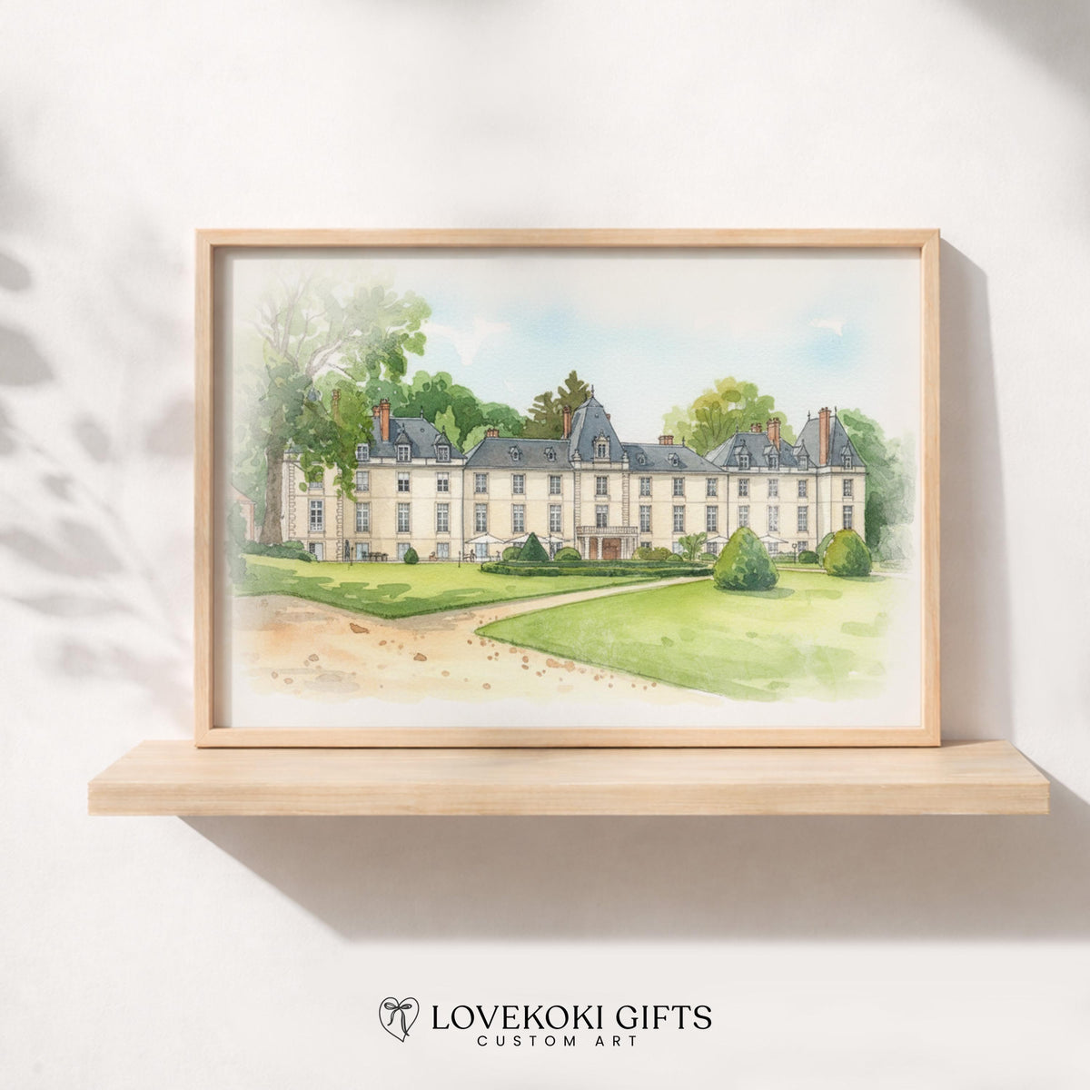 Custom Watercolor Wedding Venue Illustration, 1st Anniversary Gift, Venue Portrait from Photo, Personalized Wedding Gift