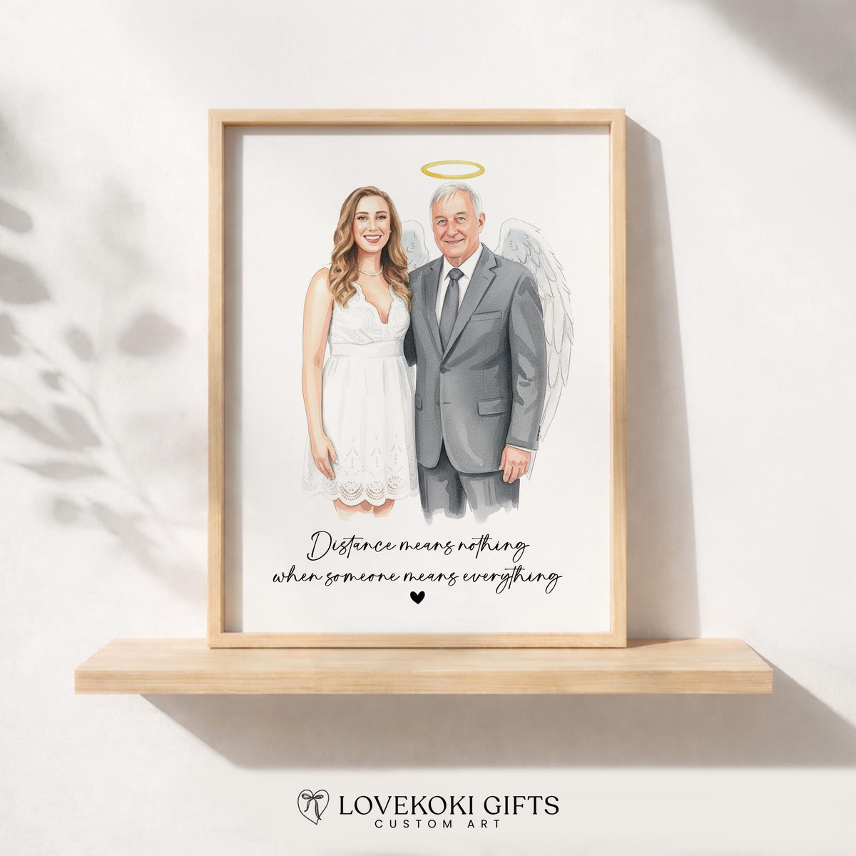 Wedding Memorial Portrait from Photo, Custom Grandpa Angel Portrait for Bride, In Loving Memory of Grandpa Gift, Canvas,Framed Print,Digital