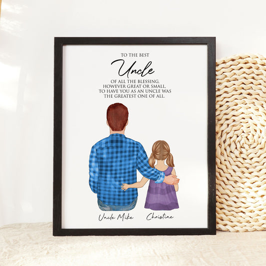 Personalized gift for Uncle from Niece or Nephew, Valentine Uncle Gift, Custom Uncle Print, Best Uncle Ever, Uncle Birthday Gift