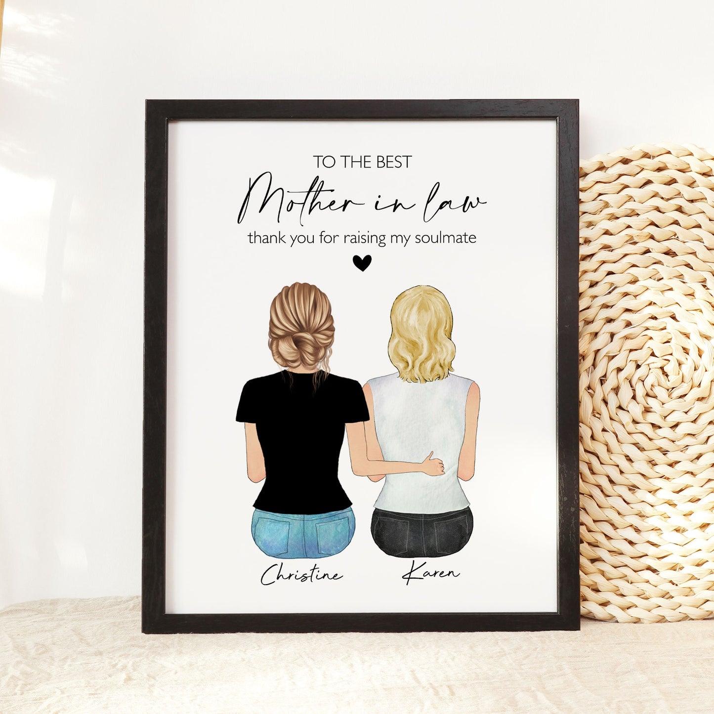Personalized Mother in law gift for Valentine or Birthday,Custom Family Print, Gift for Mother-in-law, Family Portrait, Daughter in law Gift