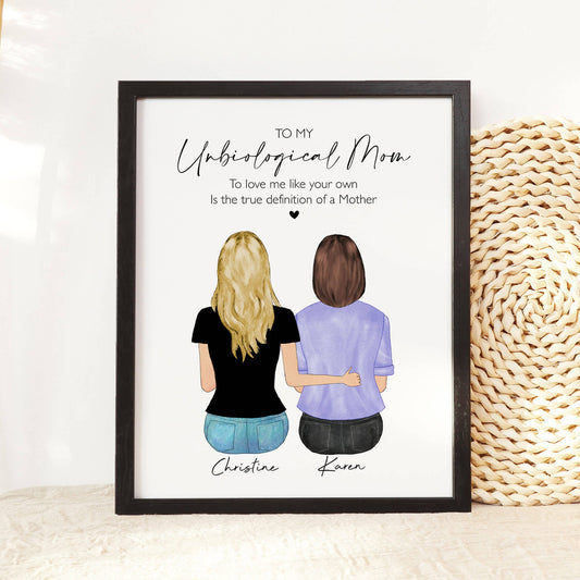 Valentine Gift for Unbiological Mom, Personalized Step mom Gift, Other Mother, Bonus Mom, Second Mom, Foster Mom, Mother in Law gift