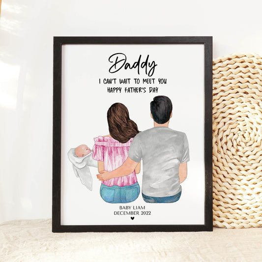 Expecting Dad Valentine Gift, Happy Fathers day from Bump, Gift from pregnant wife, Dad to Be Print, 1st Fathers Day Gift, New dad card