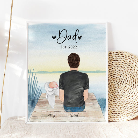 Expecting Dad Valentine Gift, Happy Fathers day from Bump, Gift from pregnant wife, Dad to Be Print, 1st Fathers Day Gift, New dad card