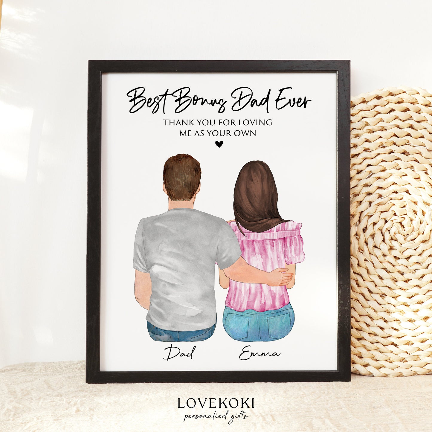 Valentine gift for Bonus Dad, Unbiological Dad Gift, Personalized Step Dad Gift, Other Father, Second Dad, Foster Dad, Father in Law gift